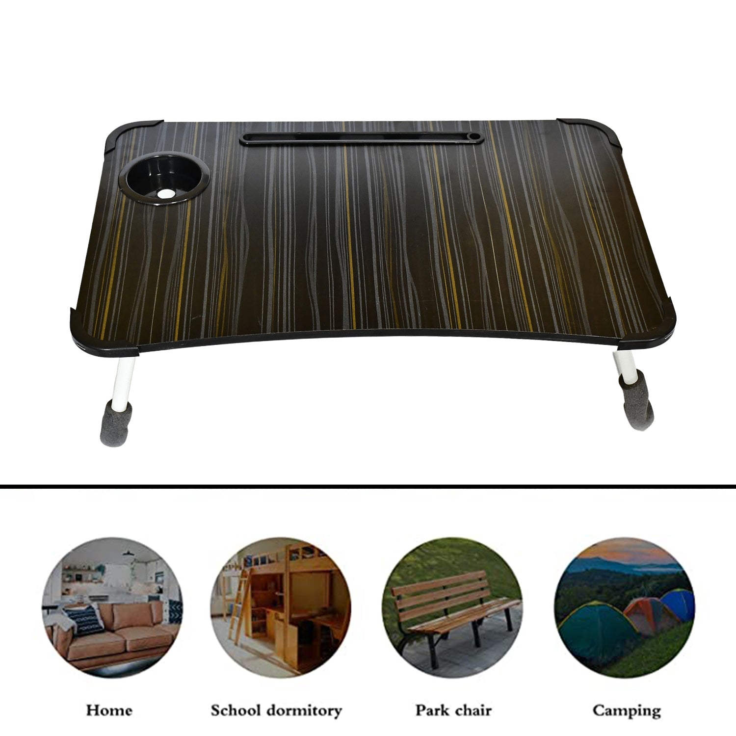 4989 Laptop Table Foldable Portable Notebook Bed Lap Desk Tray Stand Reading Holder with Coffee Cup Slot for Breakfast, Reading & Movie Watching. DeoDap 4989 Laptop Table Foldable Portable Notebook Bed Lap Desk Tray Stand Reading Holder with Coffee Cup Slot for Breakfast, Reading & Movie Watching. DeoDap